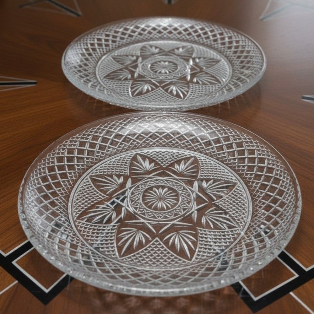 Cristal D'Arques-Durand Clear Salad Plates, Set of 2, Antique Style Dinnerware